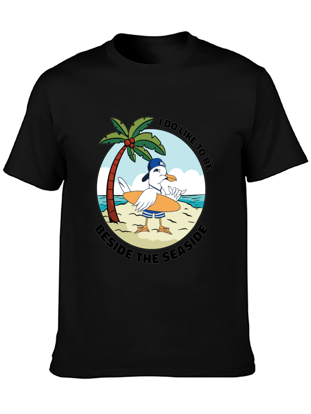 Seaside Seagull Graphic Tee - Relaxed Beach Vibes