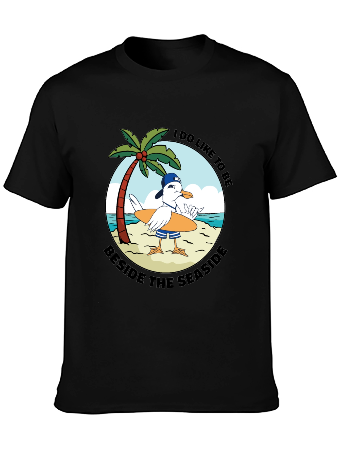 Seaside Seagull Graphic Tee - Relaxed Beach Vibes