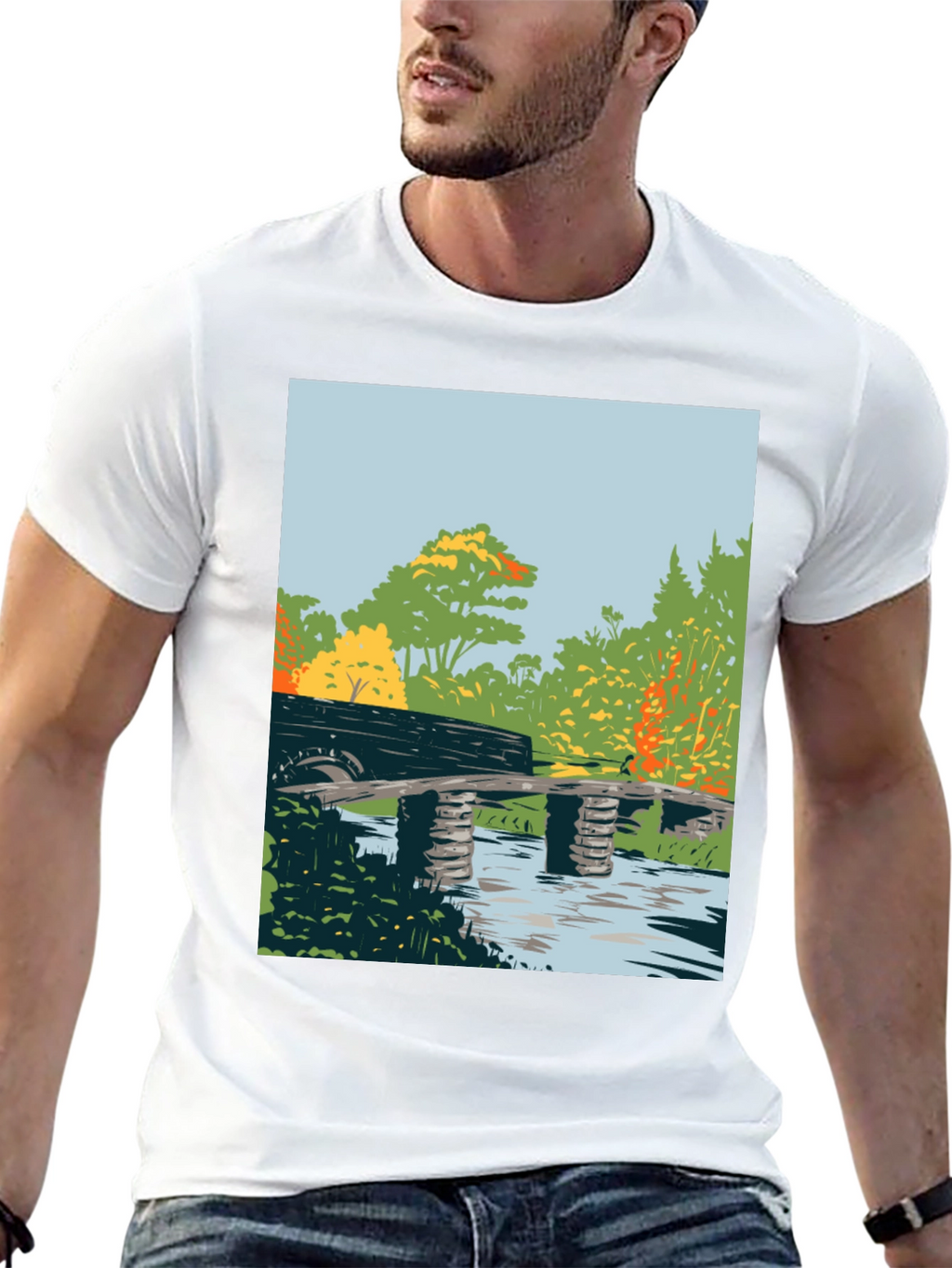 Nature Bridge Graphic Tee - Black Cotton Blend
