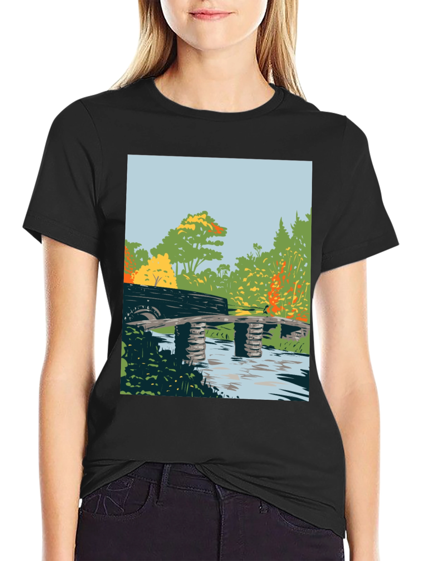 Nature Bridge Graphic Tee - Black Cotton Blend