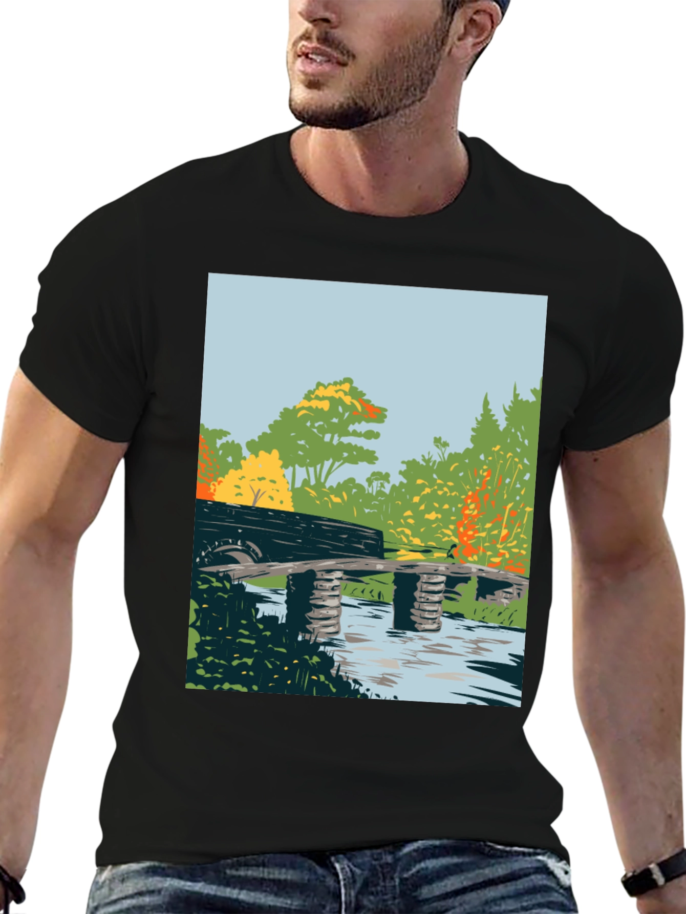 Nature Bridge Graphic Tee - Black Cotton Blend