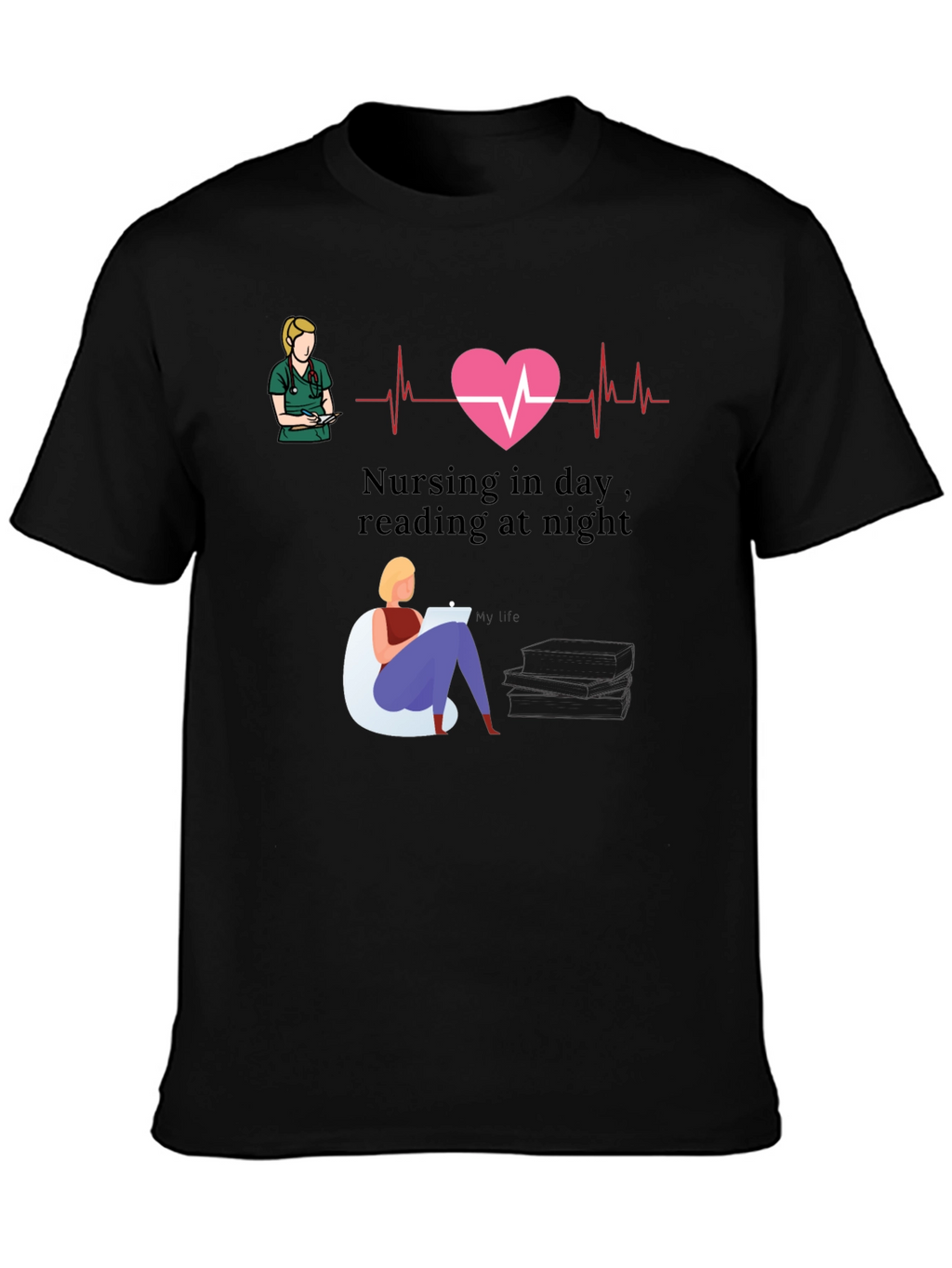 Nursing Day Reading Night T-Shirt Nurse Gift