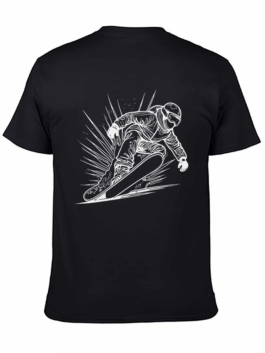 Cool Snowboarder Graphic Tee - Black Cotton Blend