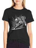 Cool Snowboarder Graphic Tee - Black Cotton Blend