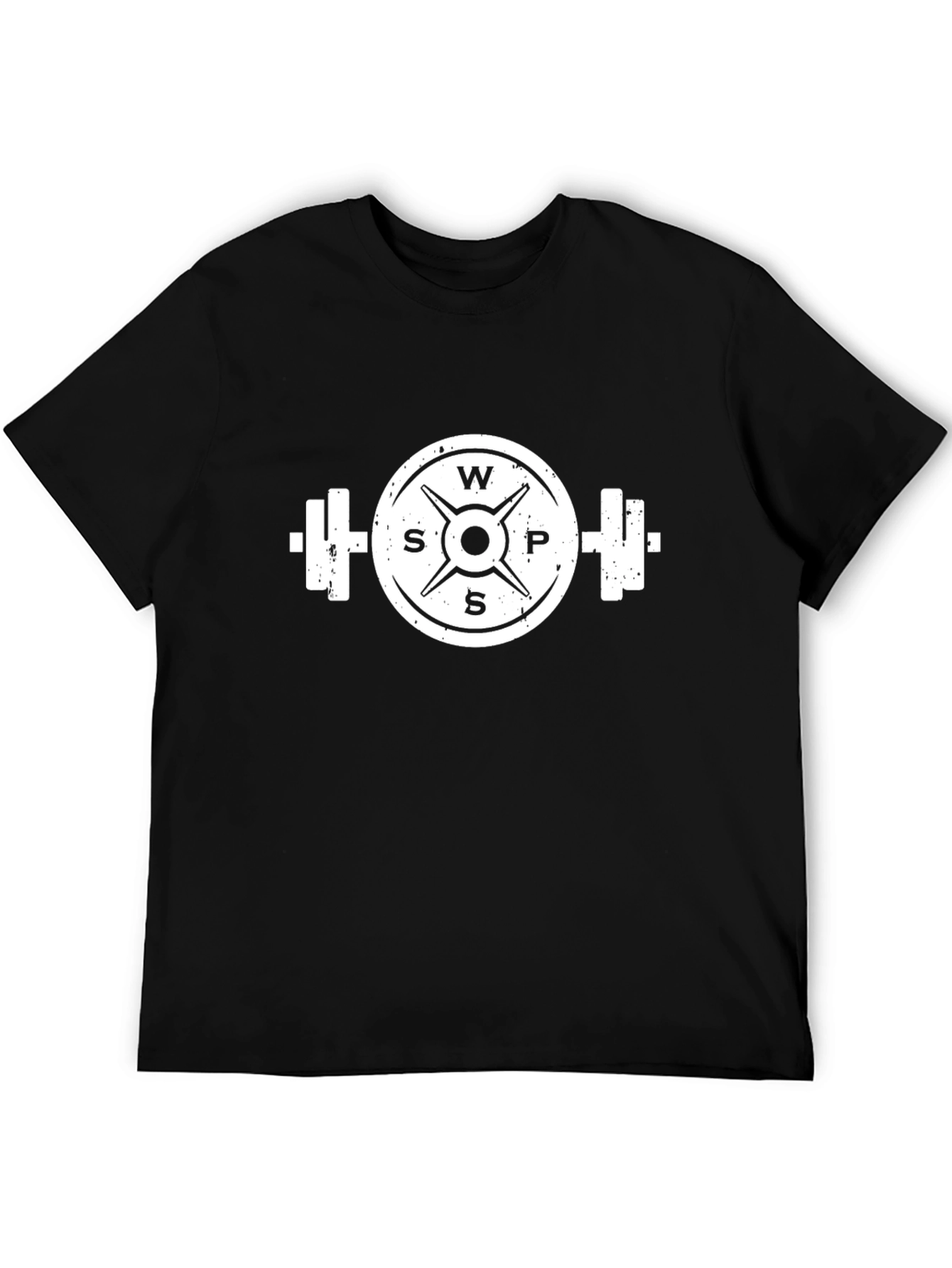 Workout T-Shirt: Weight Plate Barbell Design