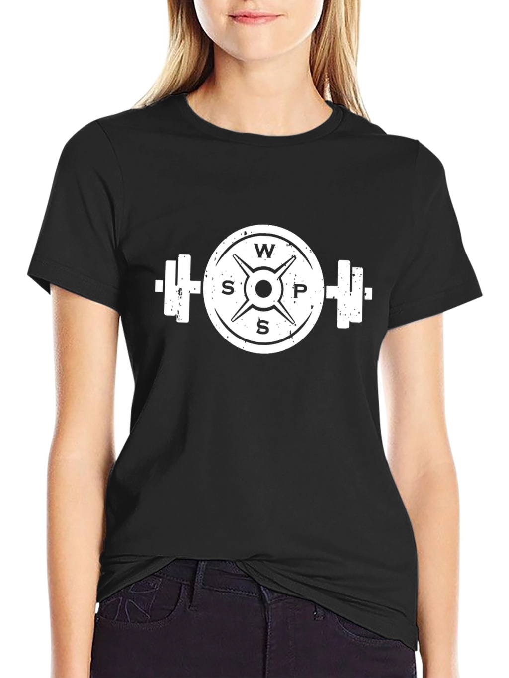 Workout T-Shirt: Weight Plate Barbell Design