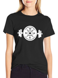 Workout T-Shirt: Weight Plate Barbell Design