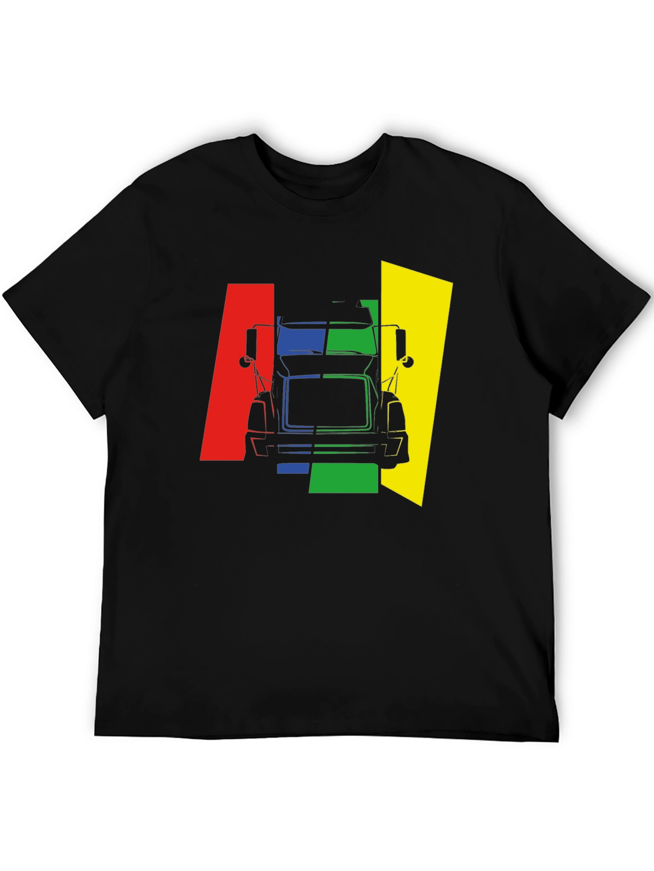 Truck Graphic Tee - Bold Color Block Design