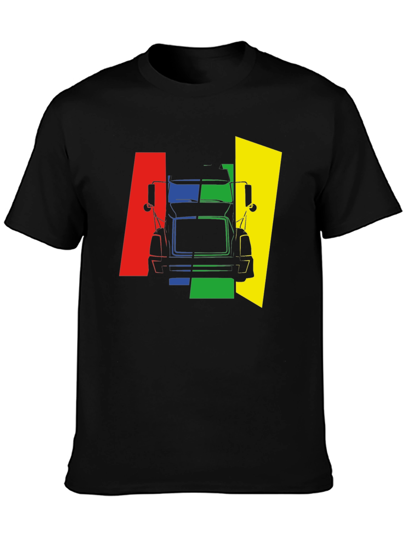 Truck Graphic Tee - Bold Color Block Design