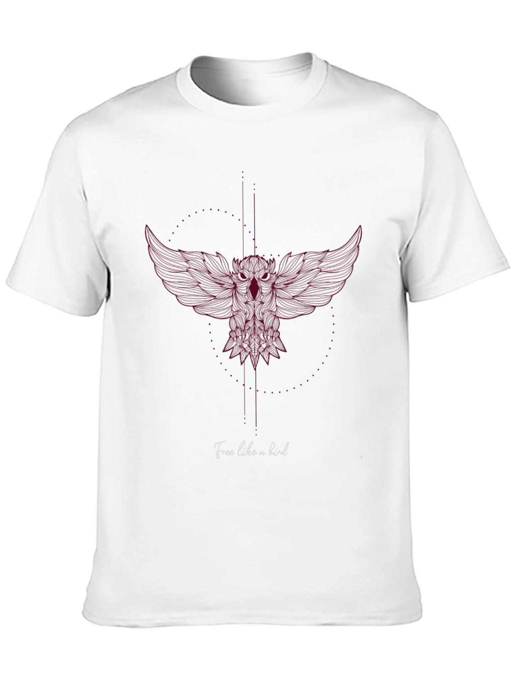 Mens Black T-Shirt with Artistic Owl Design