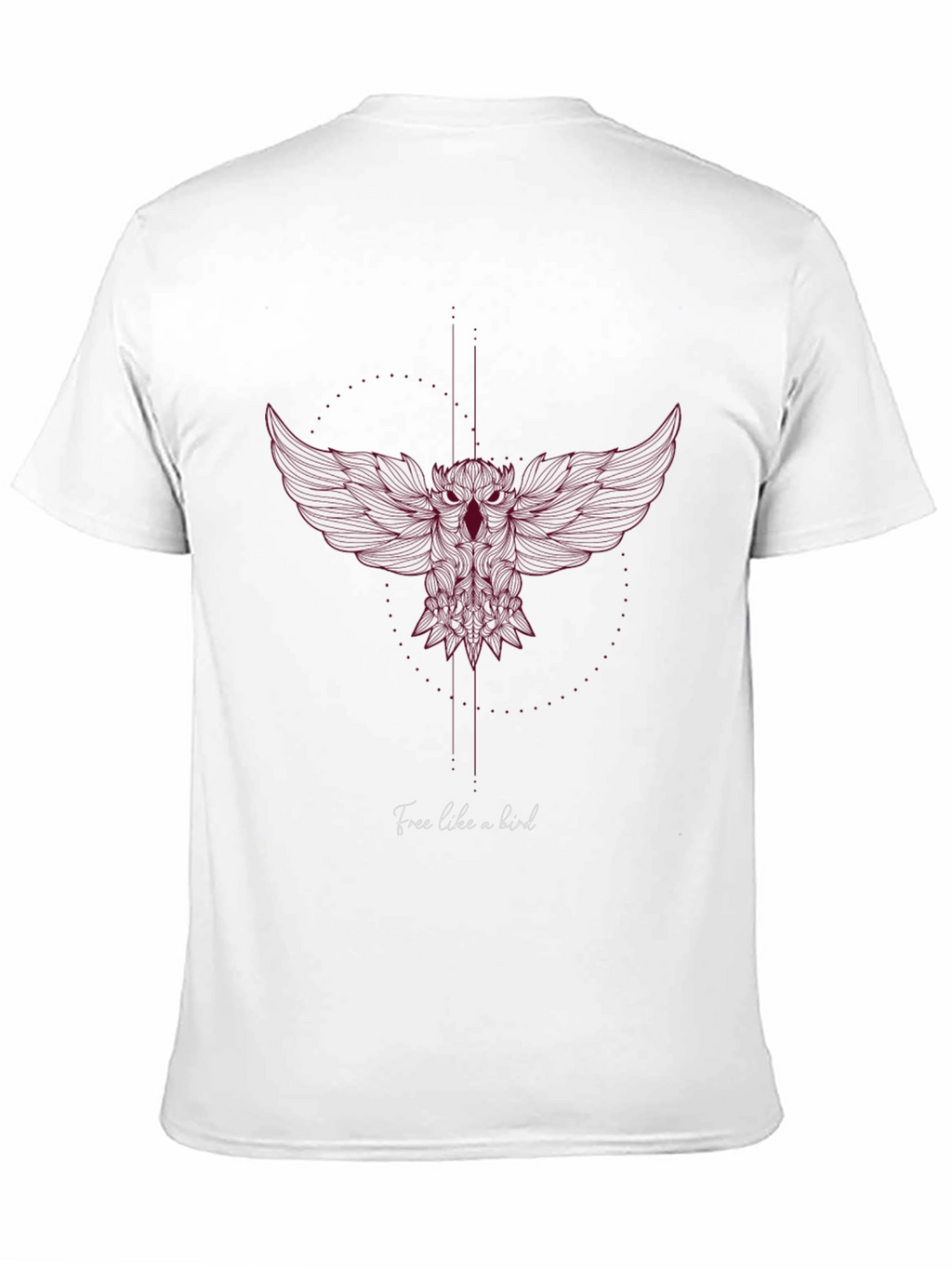 Mens Black T-Shirt with Artistic Owl Design