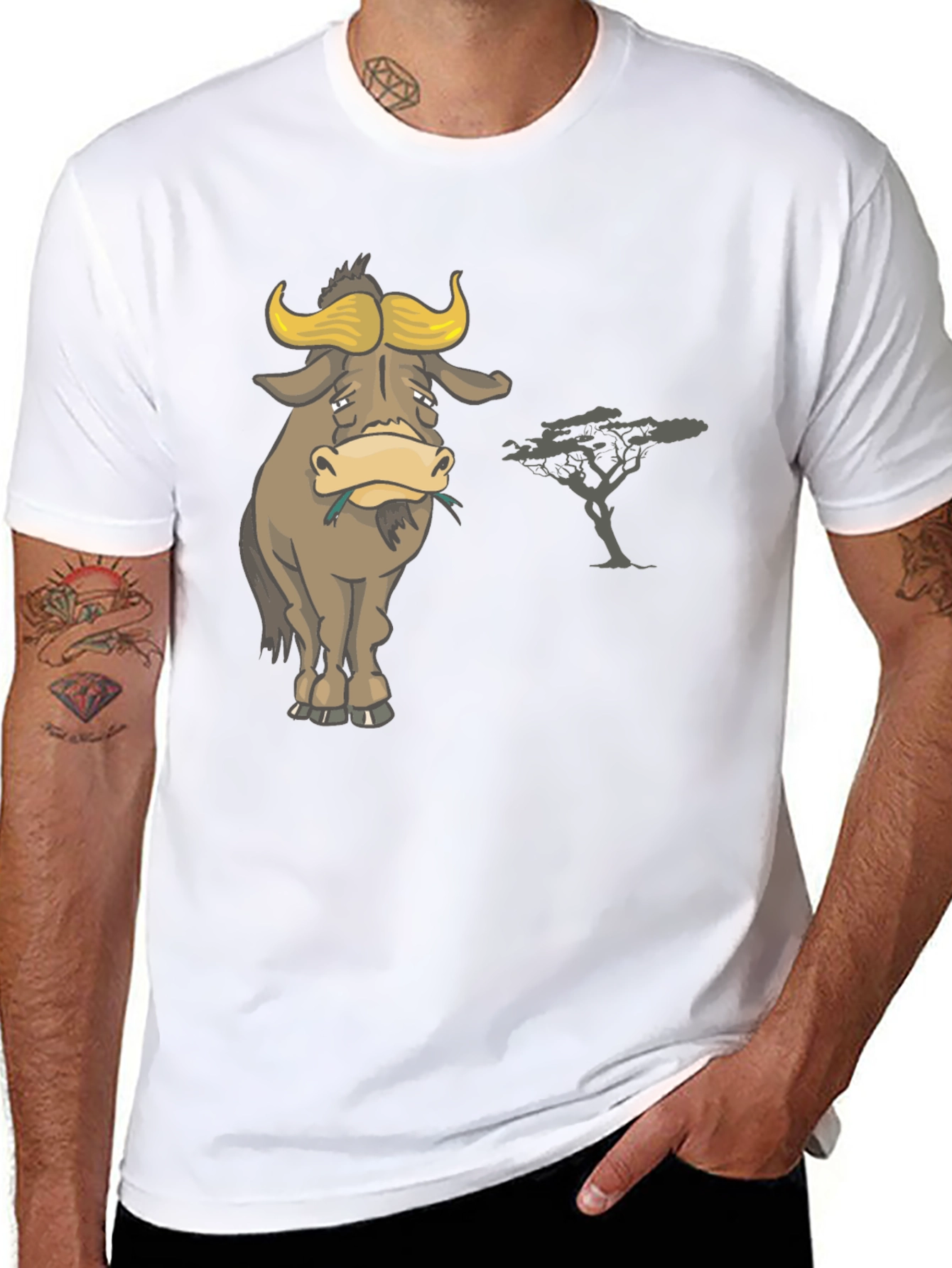 Sad Wildebeest T-Shirt - Mens Black Graphic Tee