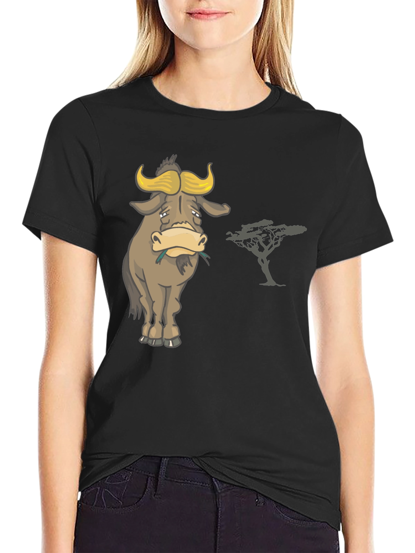 Sad Wildebeest T-Shirt - Mens Black Graphic Tee