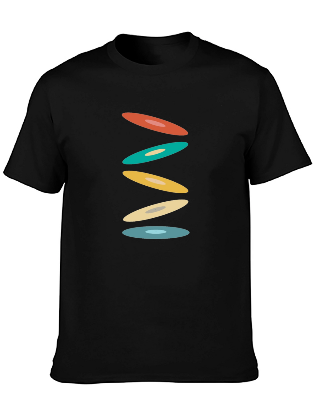 Retro Circles Black T-Shirt - Graphic Tee