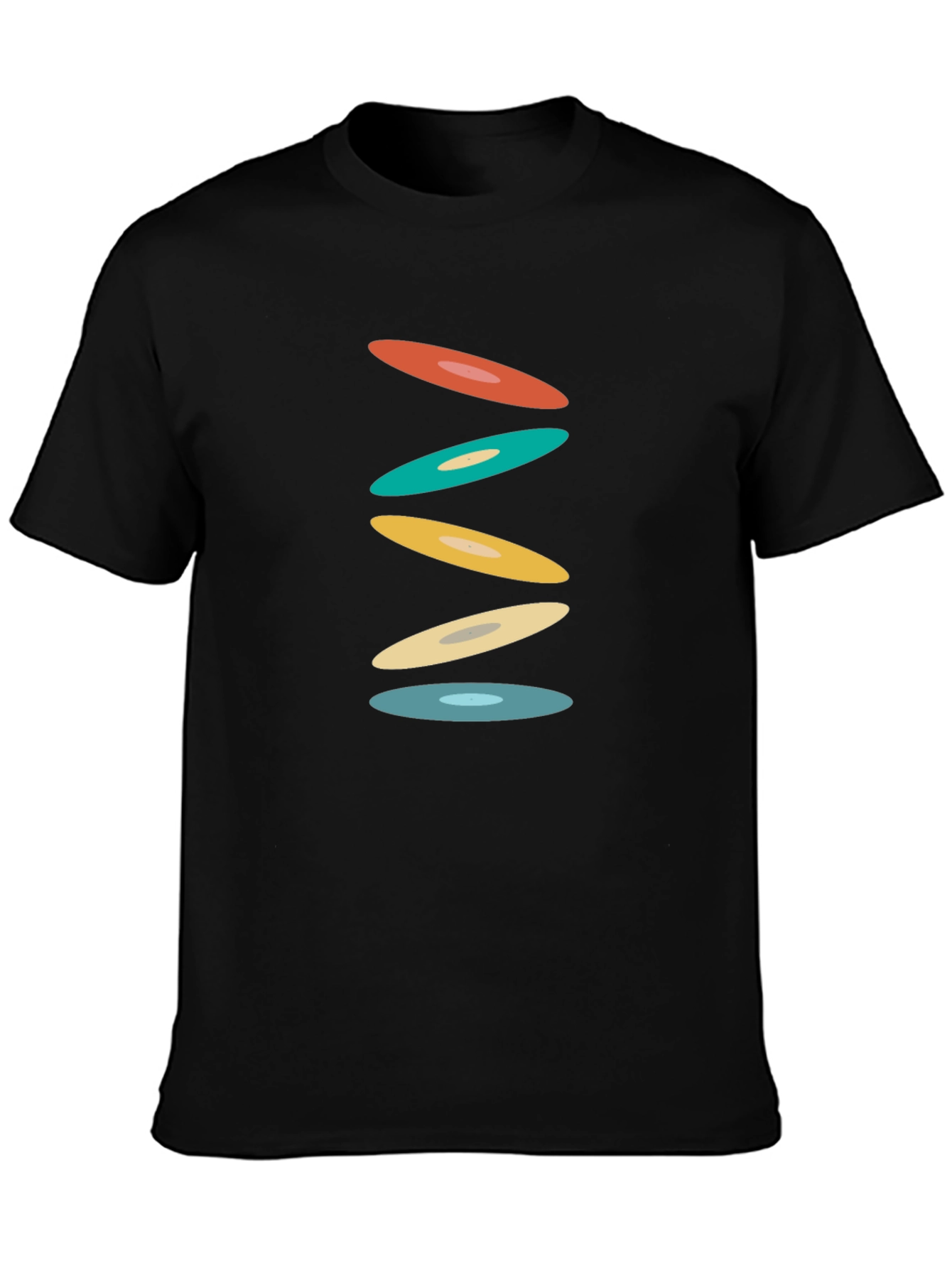 Retro Circles Black T-Shirt - Graphic Tee