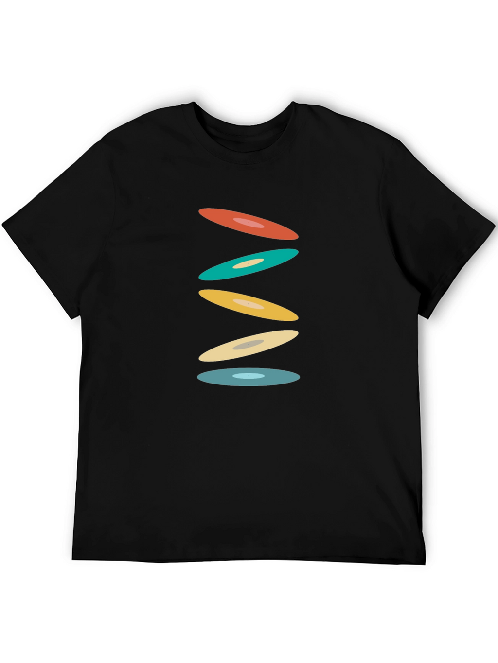 Retro Circles Black T-Shirt - Graphic Tee