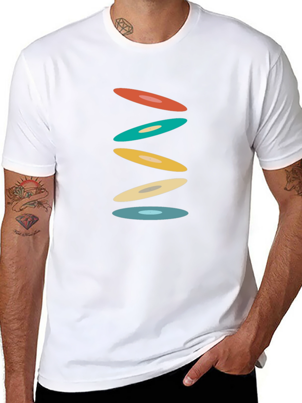 Retro Circles Black T-Shirt - Graphic Tee
