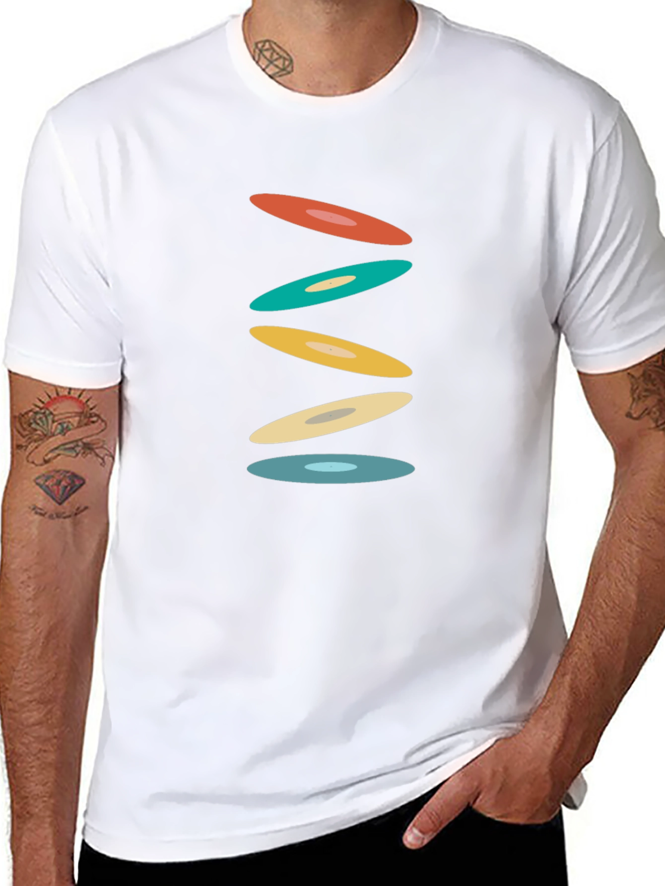 Retro Circles Black T-Shirt - Graphic Tee