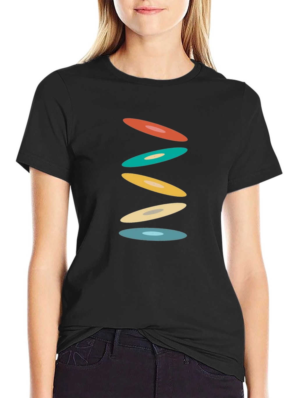 Retro Circles Black T-Shirt - Graphic Tee