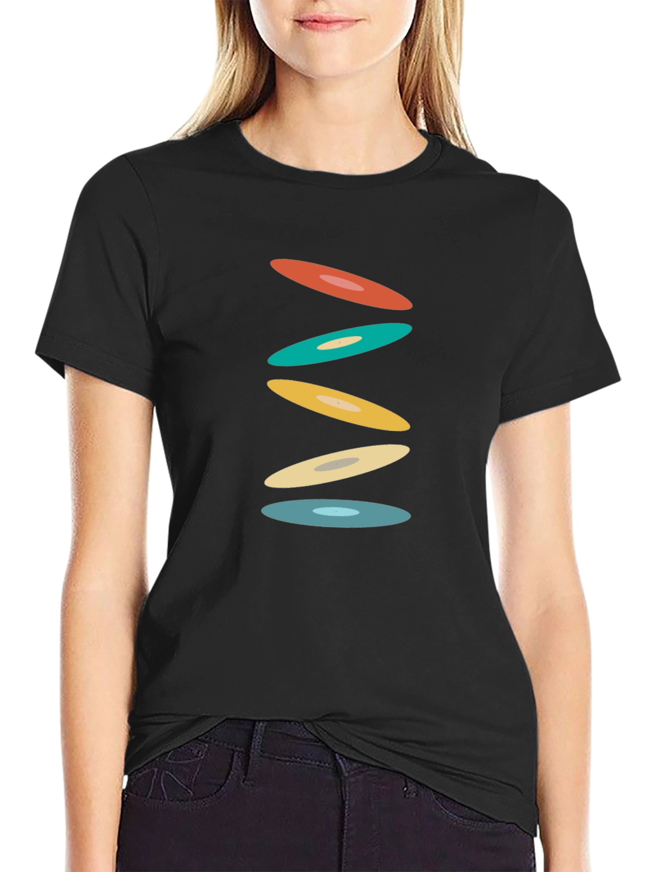 Retro Circles Black T-Shirt - Graphic Tee