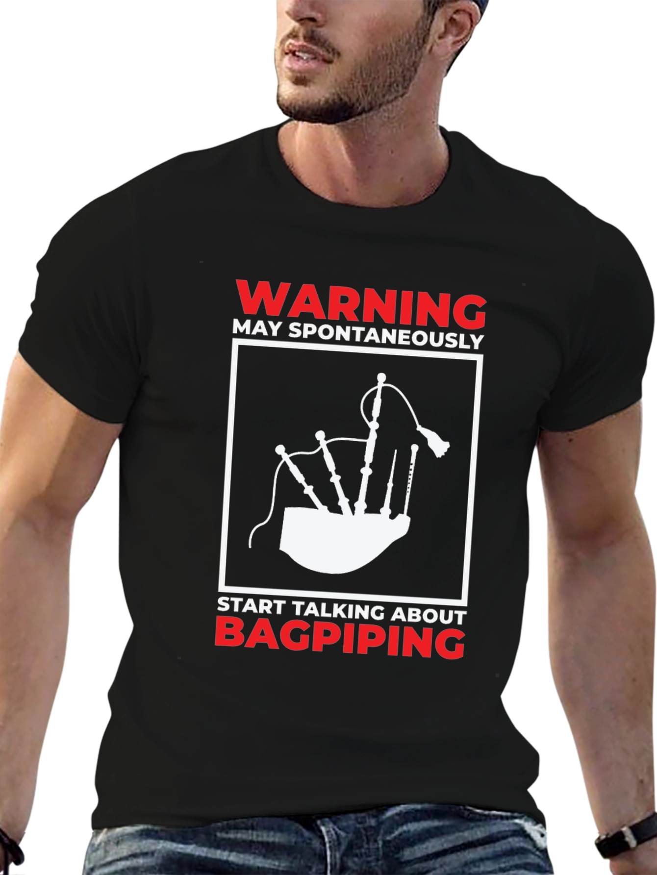 Bagpiping Warning Graphic Tee