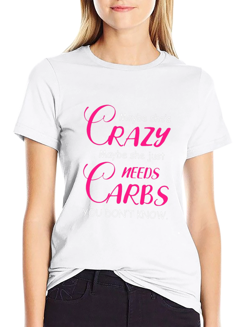 Crazy Needs Carbs T-Shirt - Funny Graphic Tee