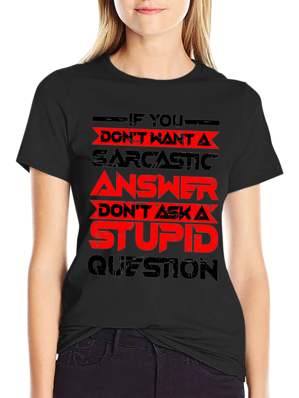 Sarcastic Answer Black T-Shirt