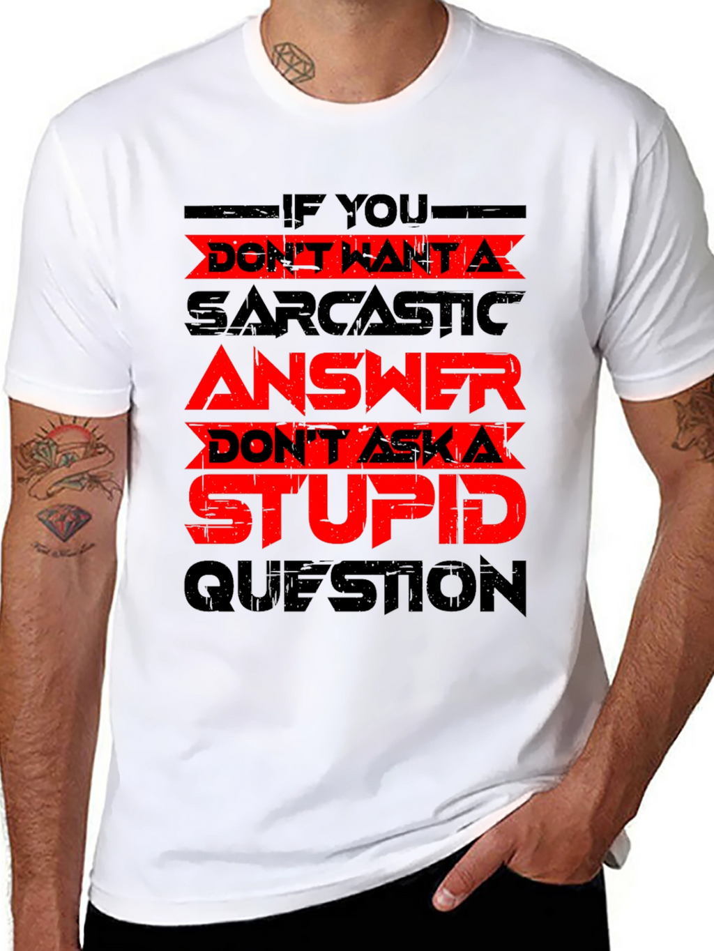 Sarcastic Answer Black T-Shirt