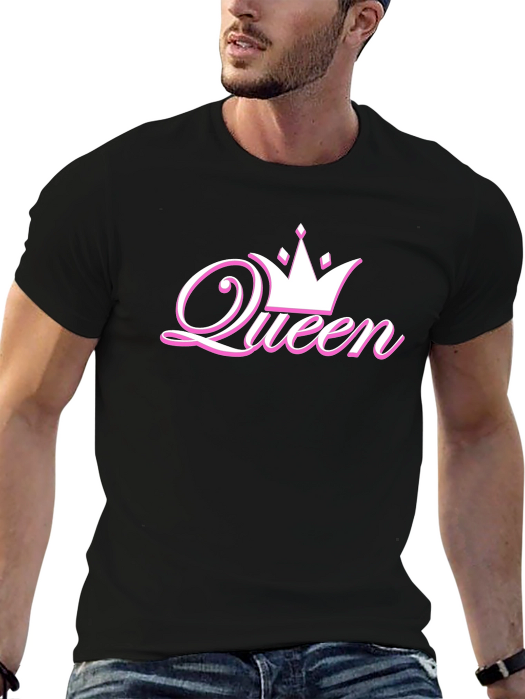 Queen Crown Graphic Tee - Black Cotton T-Shirt