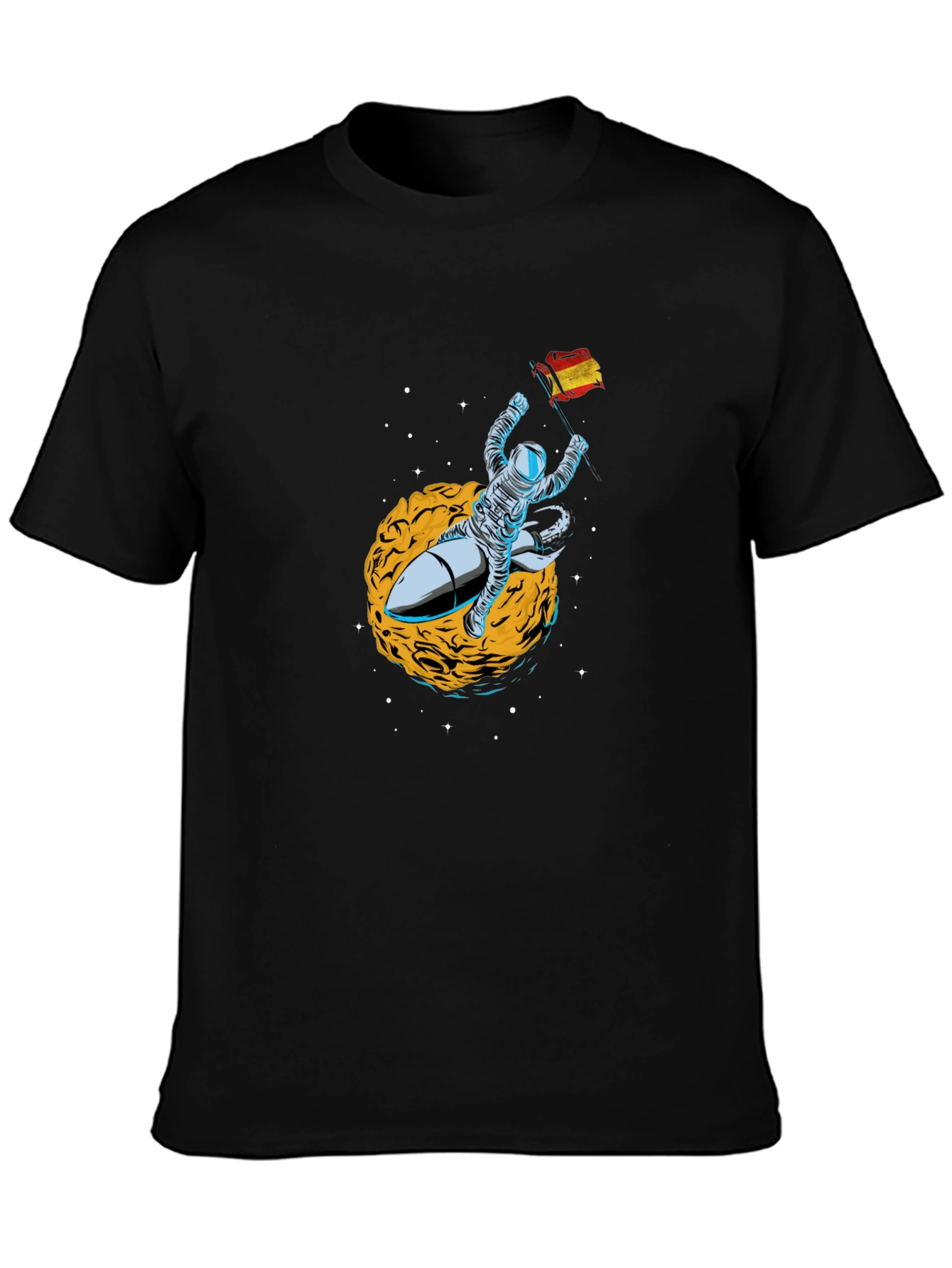 Astronaut in Space Mens Black T-Shirt