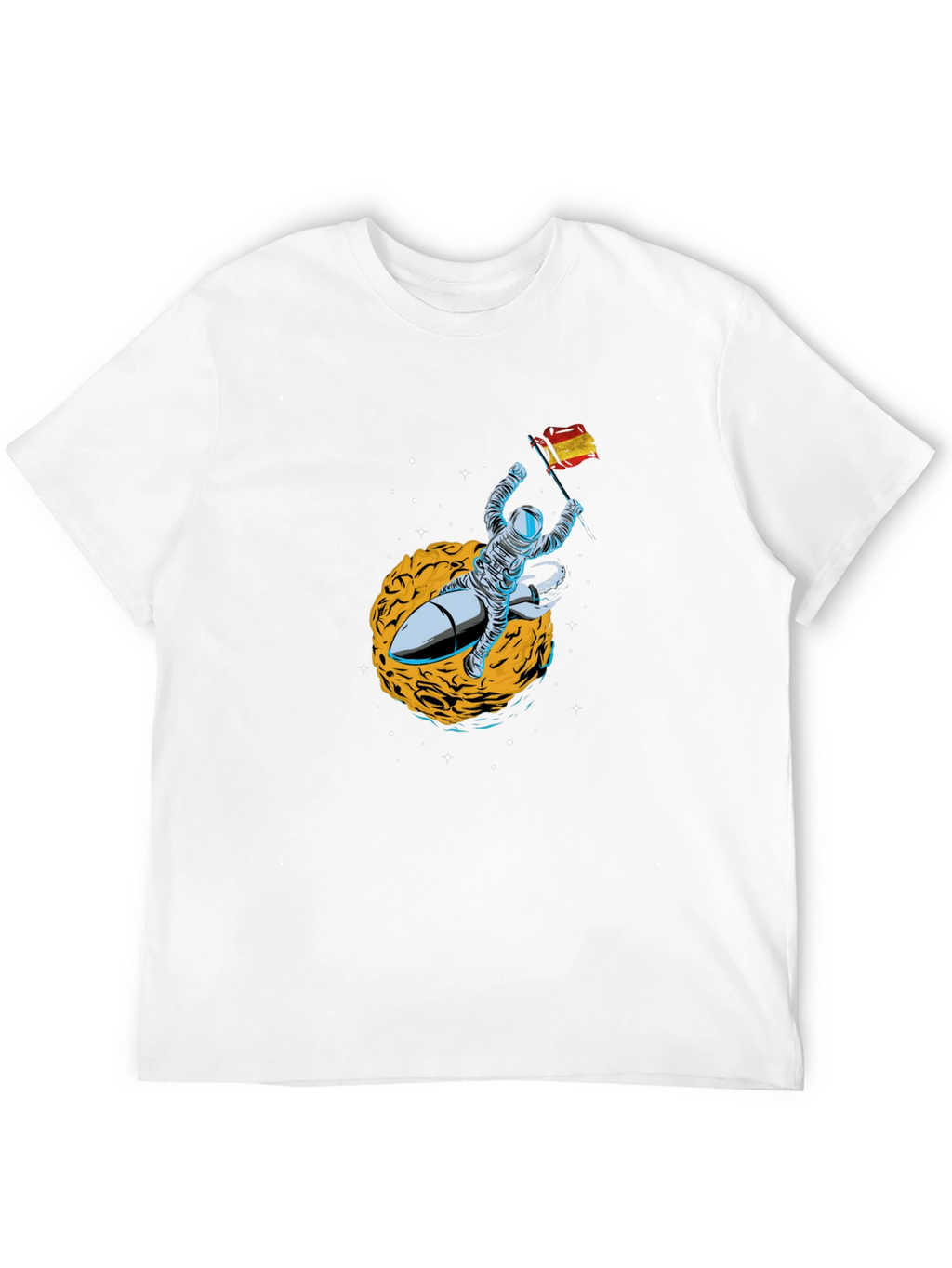 Astronaut in Space Mens Black T-Shirt