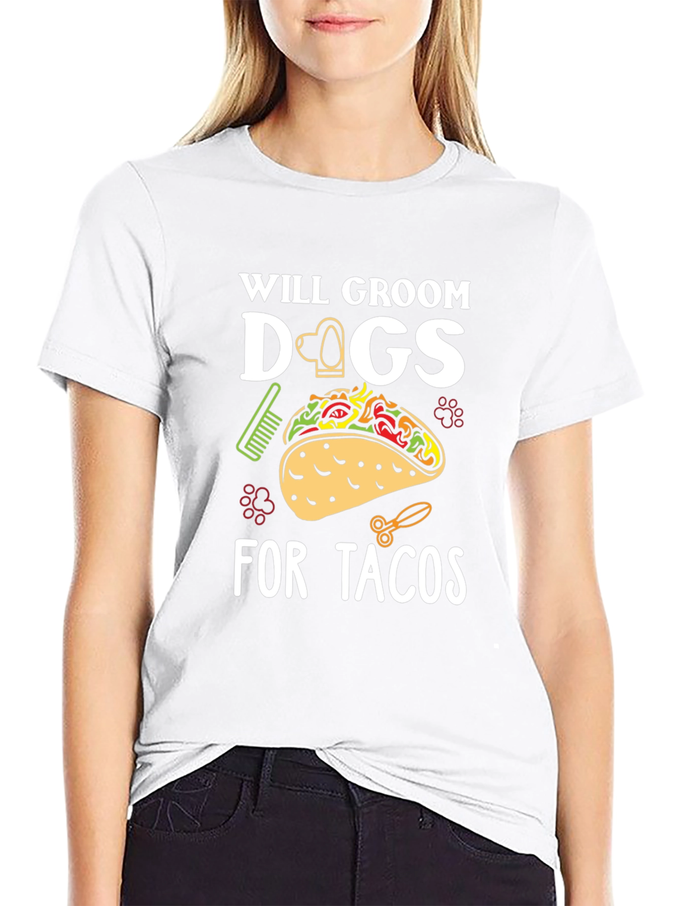 Will Groom Dogs For Tacos Funny Graphic T-Shirt