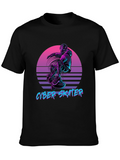 Cyber Skater Black T-Shirt Vaporwave Design