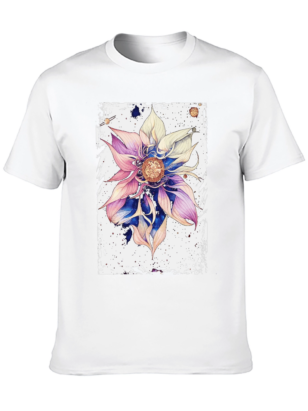 Abstract Floral Graphic Black T-Shirt