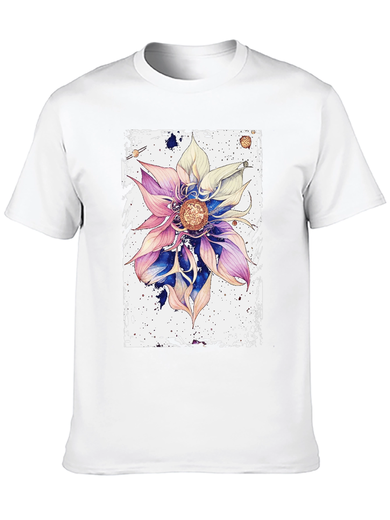 Abstract Floral Graphic Black T-Shirt