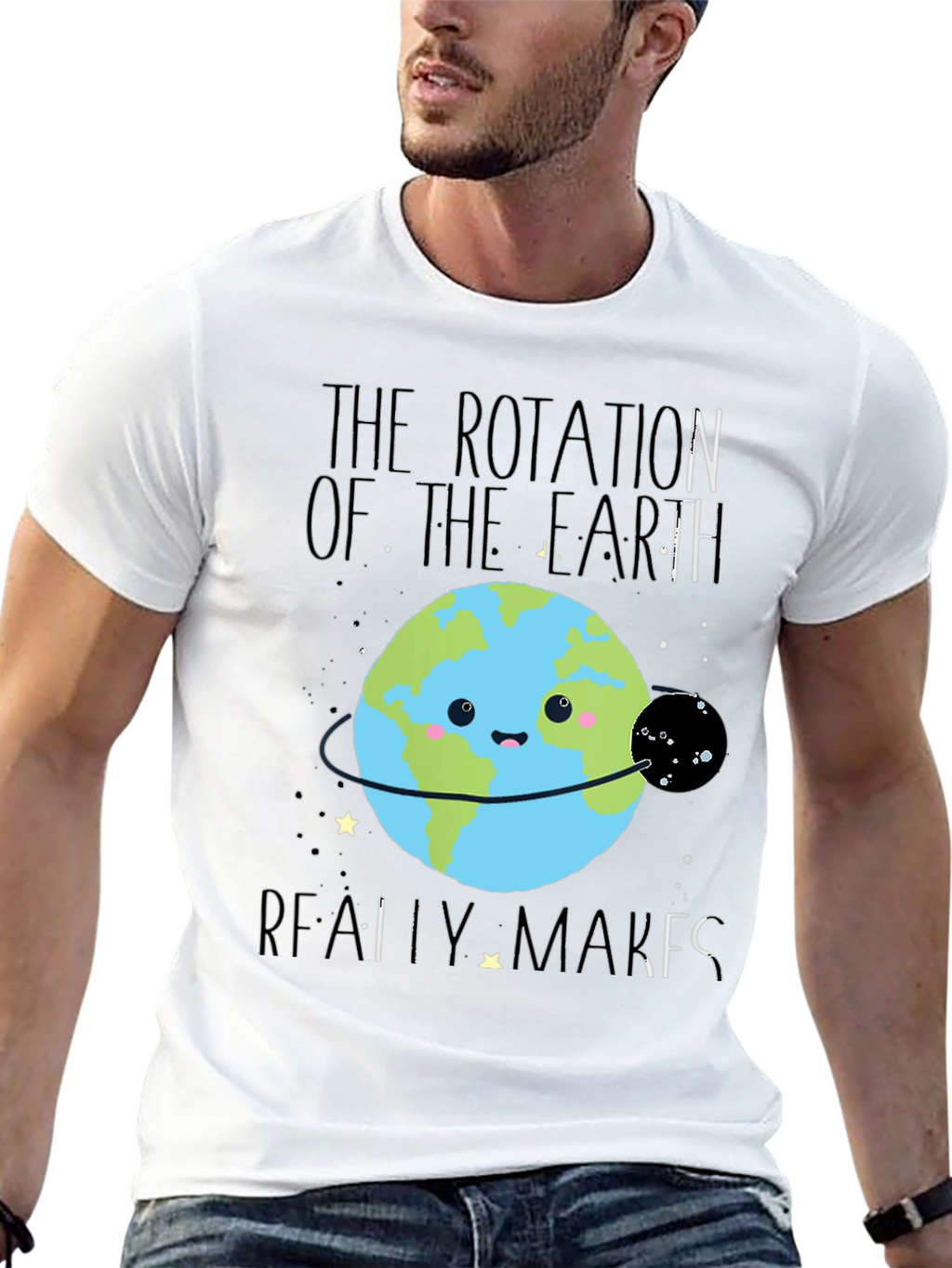 Earth Rotation T-Shirt: Makes My Day Funny Science Tee