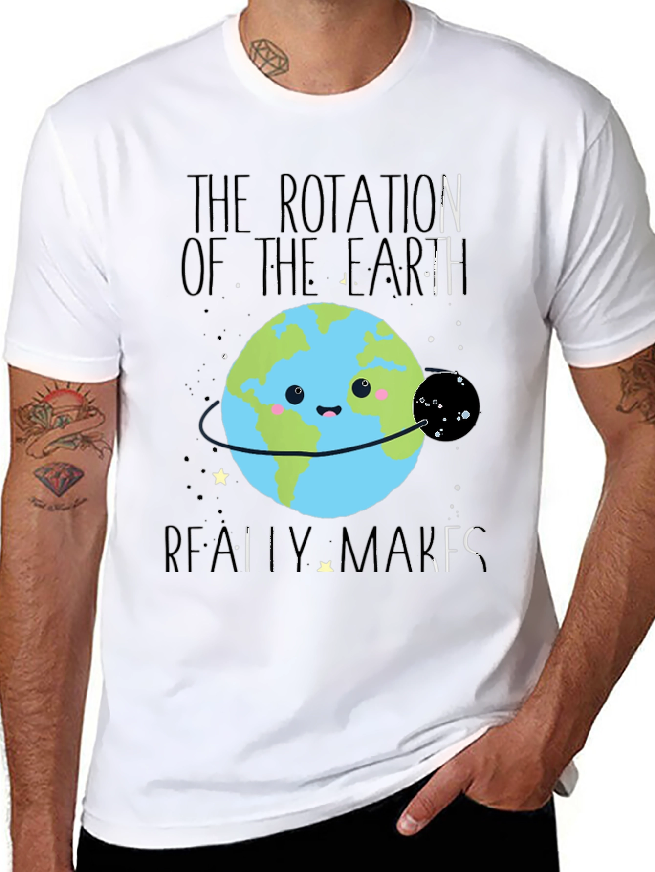 Earth Rotation T-Shirt: Makes My Day Funny Science Tee