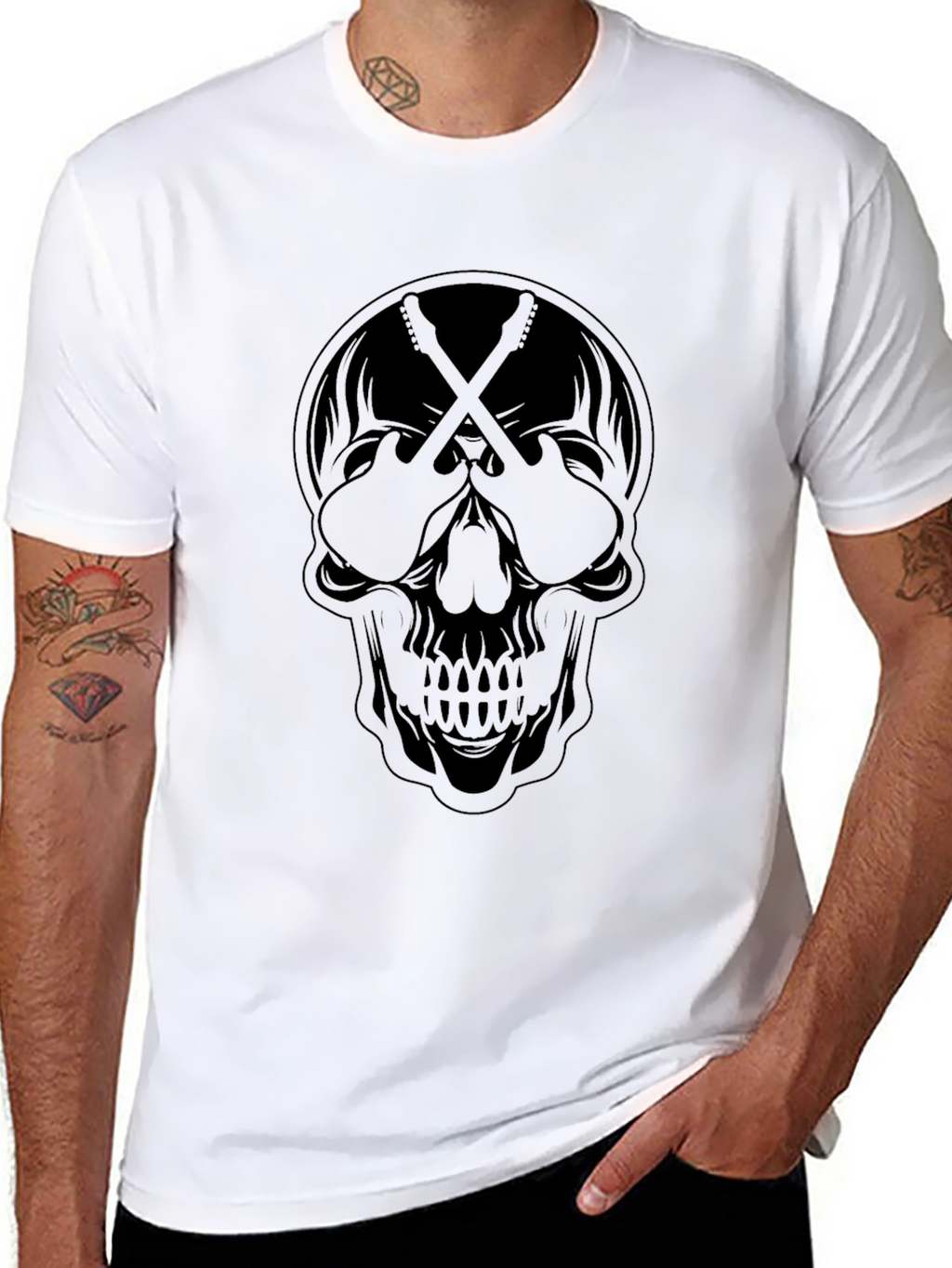 Skull & Guitars Graphic Tee - Rocker Style
