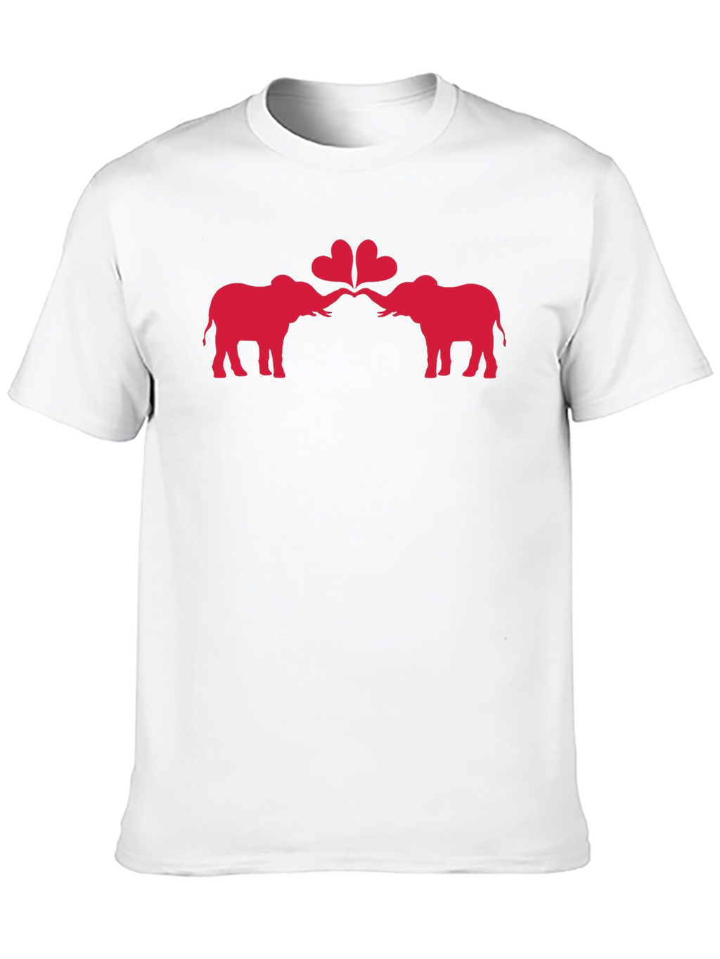 Elephant Love Heart Graphic Black T-Shirt