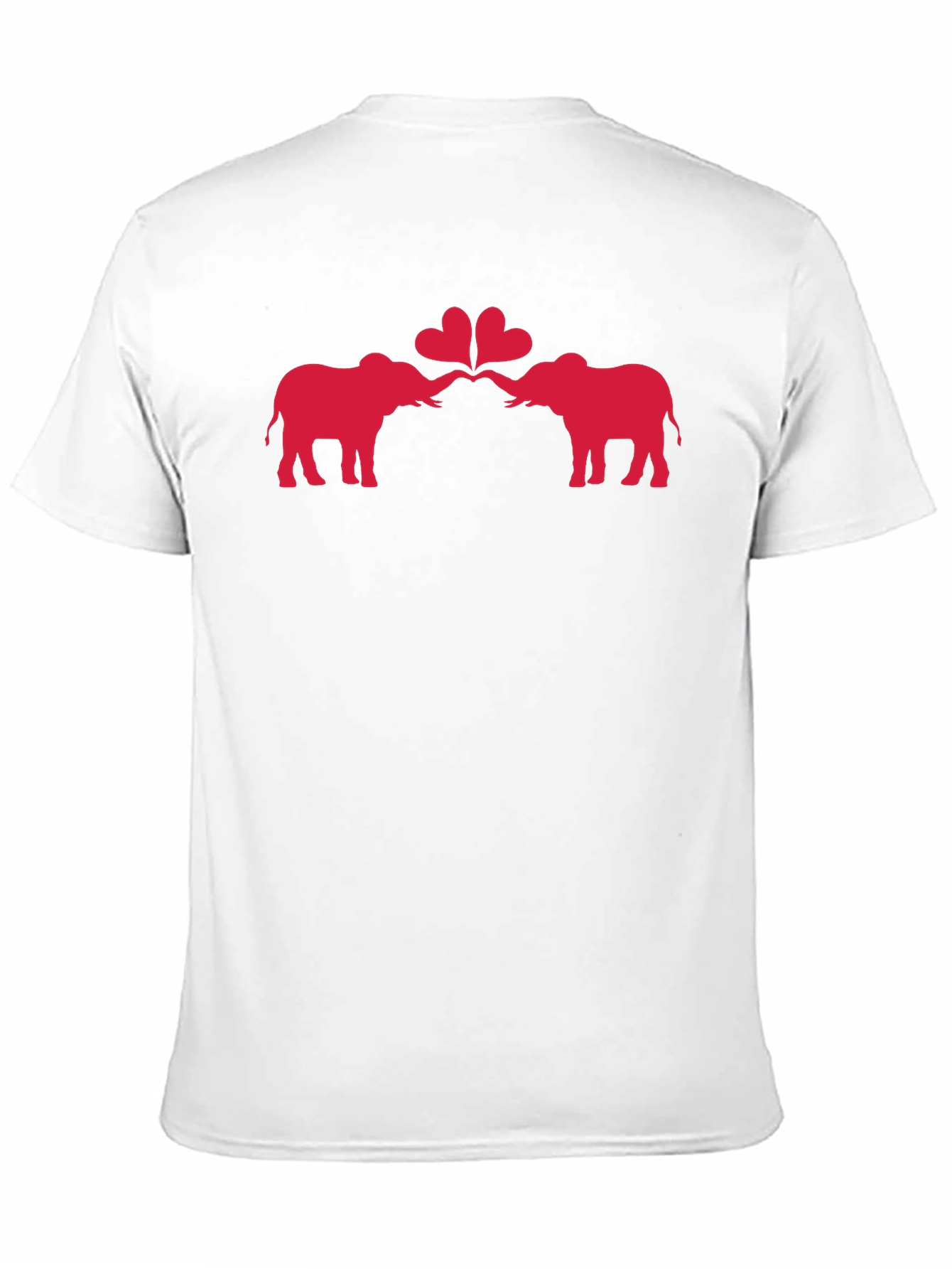 Elephant Love Heart Graphic Black T-Shirt
