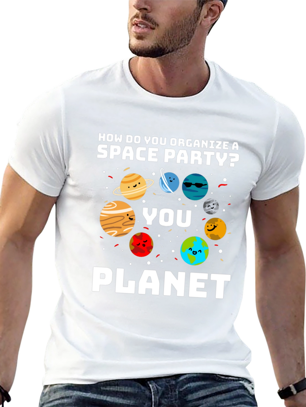 Space Party Pun Graphic T-Shirt