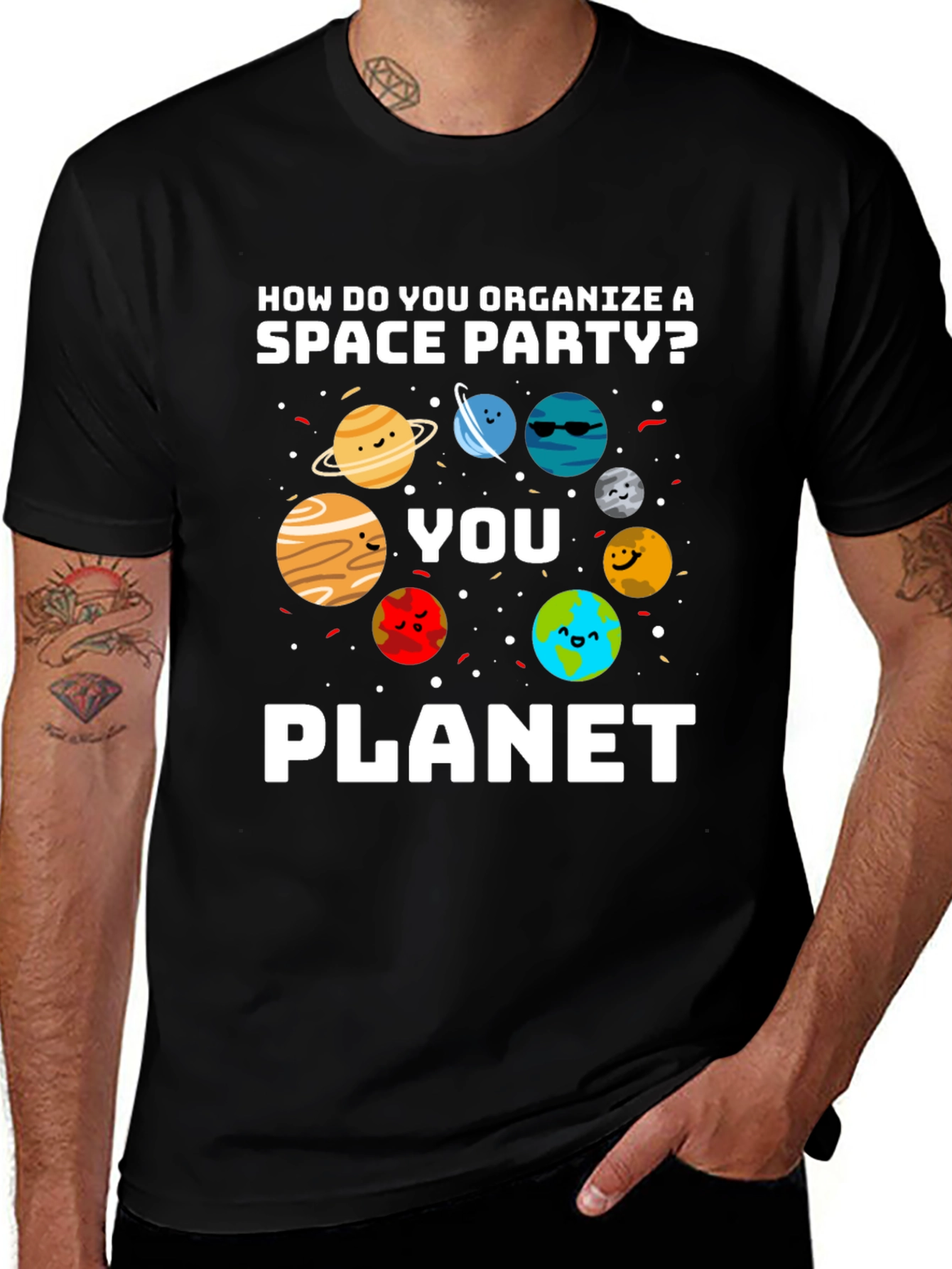Space Party Pun Graphic T-Shirt