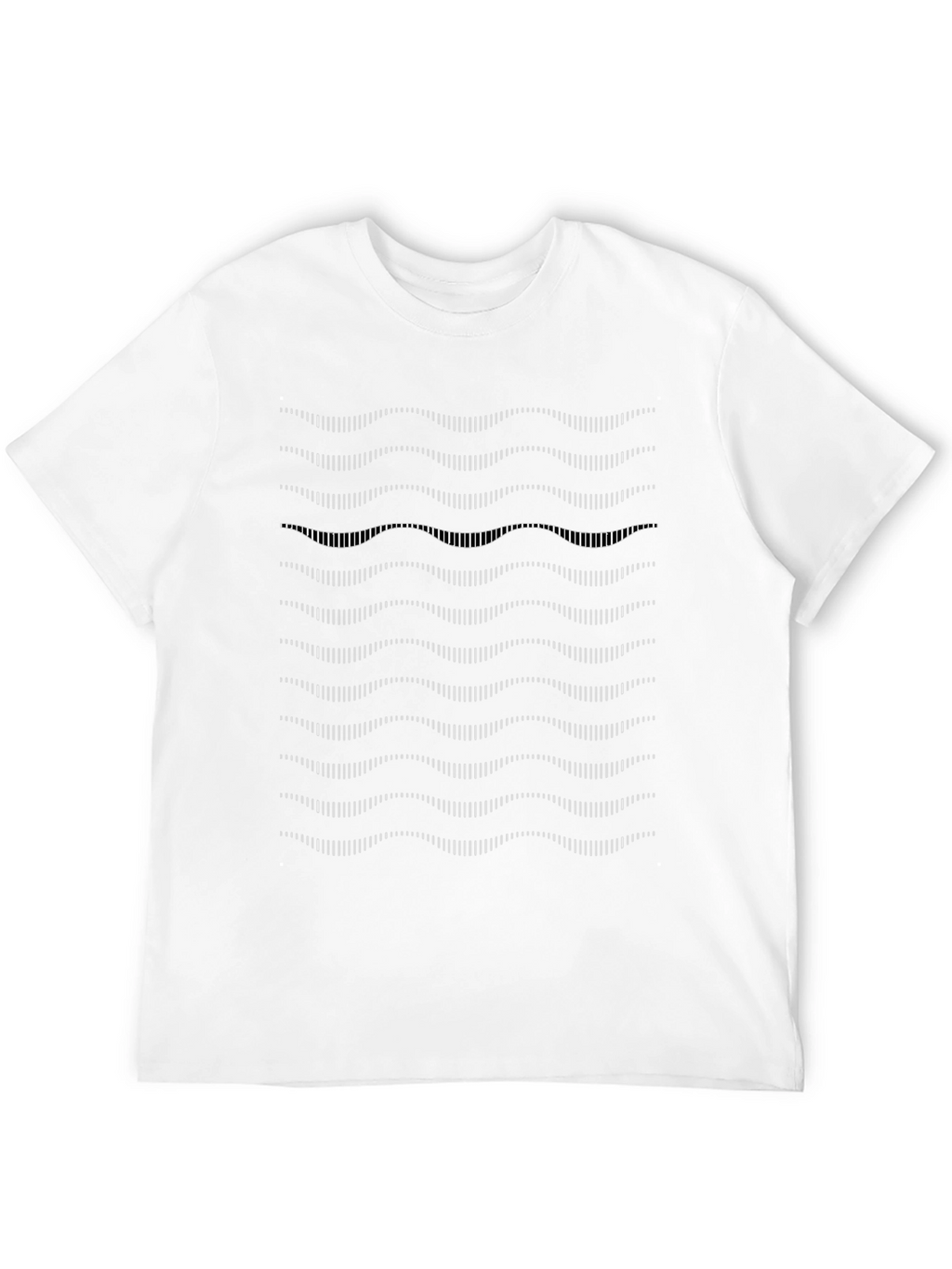 Abstract Wavy Lines Graphic Tee - Black