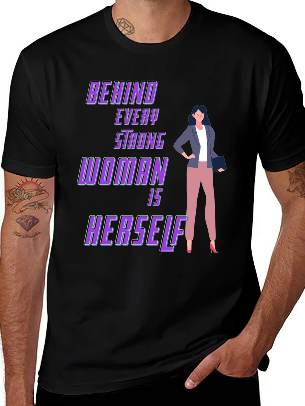 Strong Woman Graphic Tee - Empowering Design