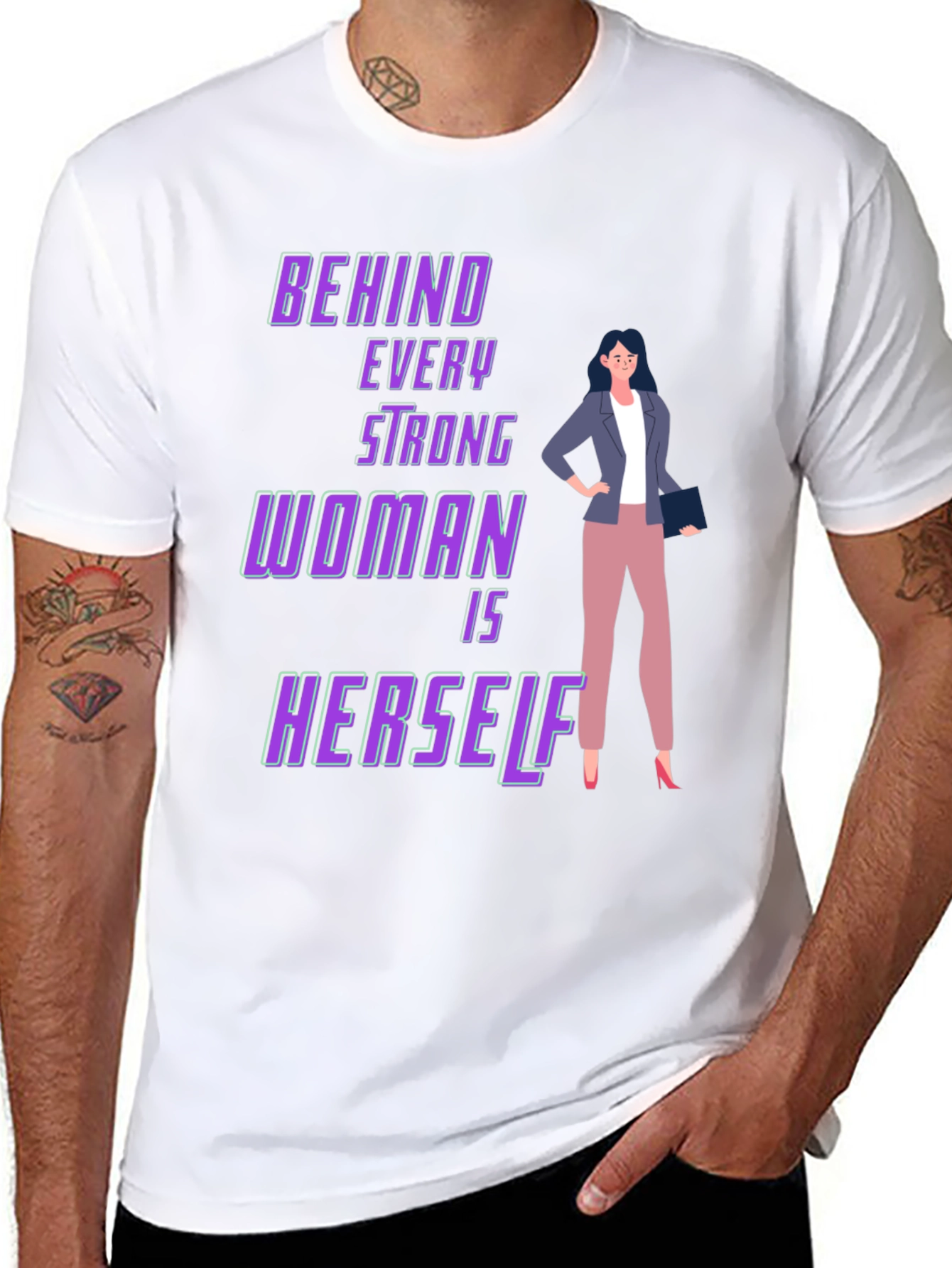 Strong Woman Graphic Tee - Empowering Design