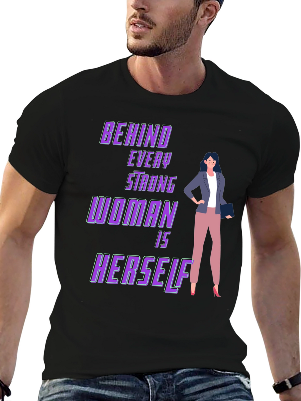 Strong Woman Graphic Tee - Empowering Design