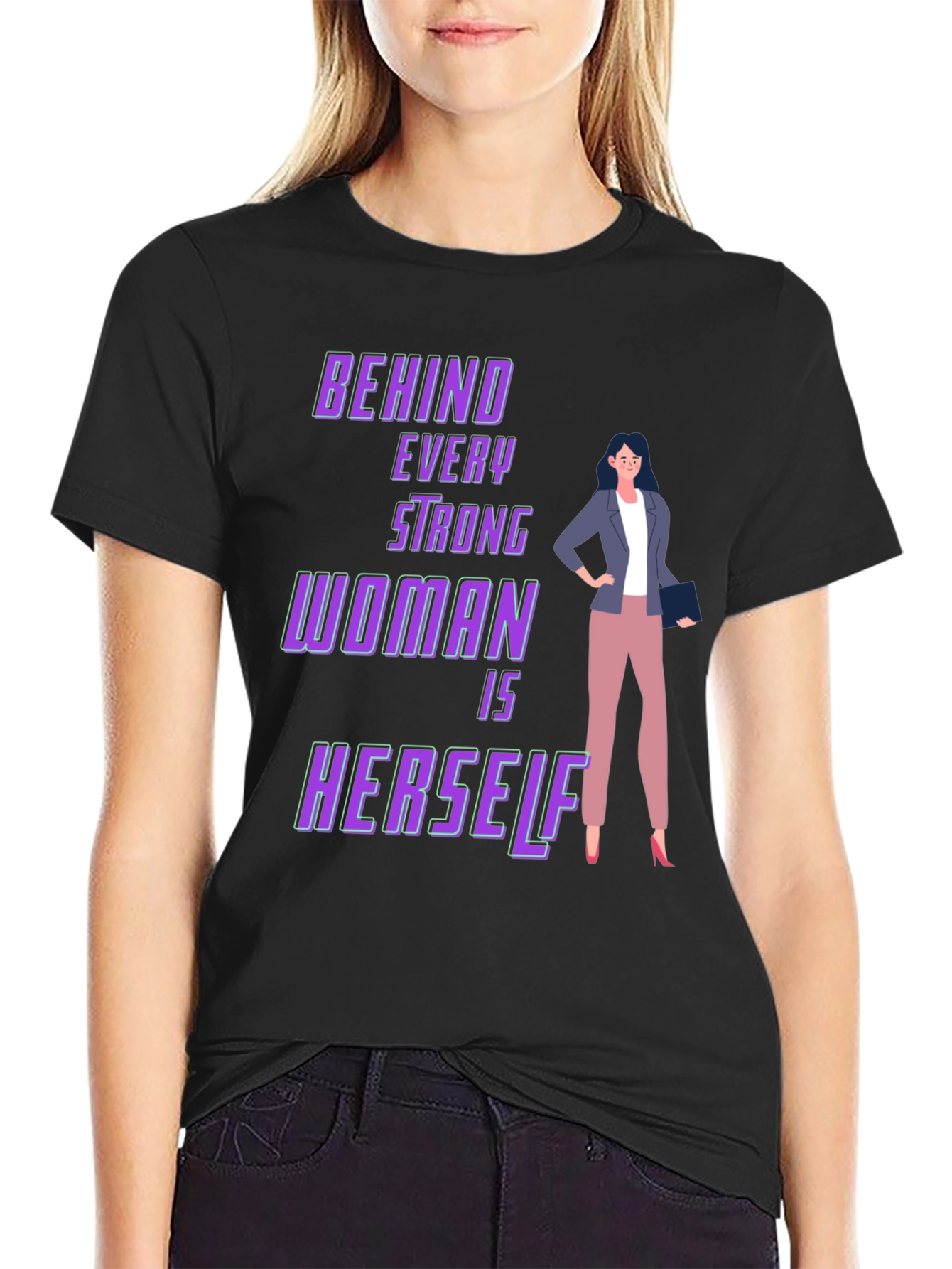 Strong Woman Graphic Tee - Empowering Design