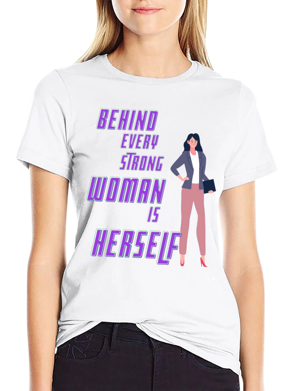 Strong Woman Graphic Tee - Empowering Design
