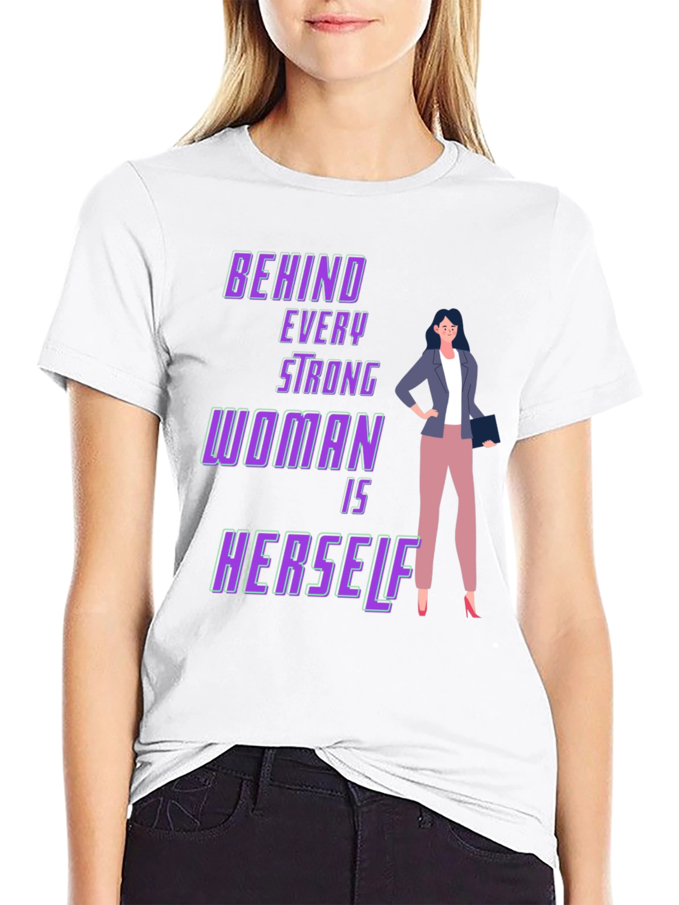 Strong Woman Graphic Tee - Empowering Design
