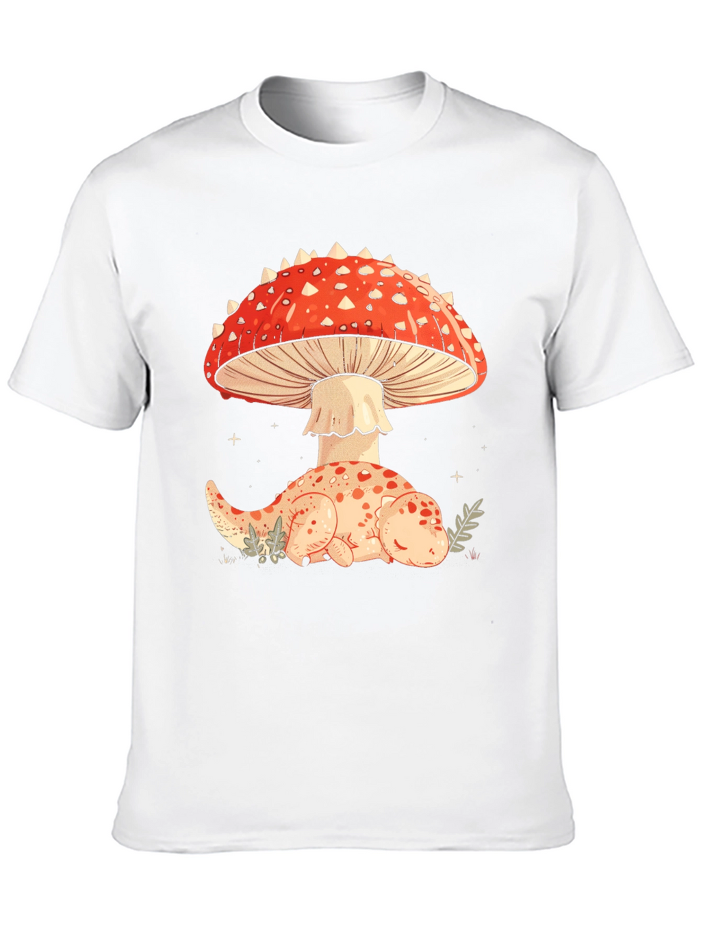 Mushroom Dino Black Graphic Tee